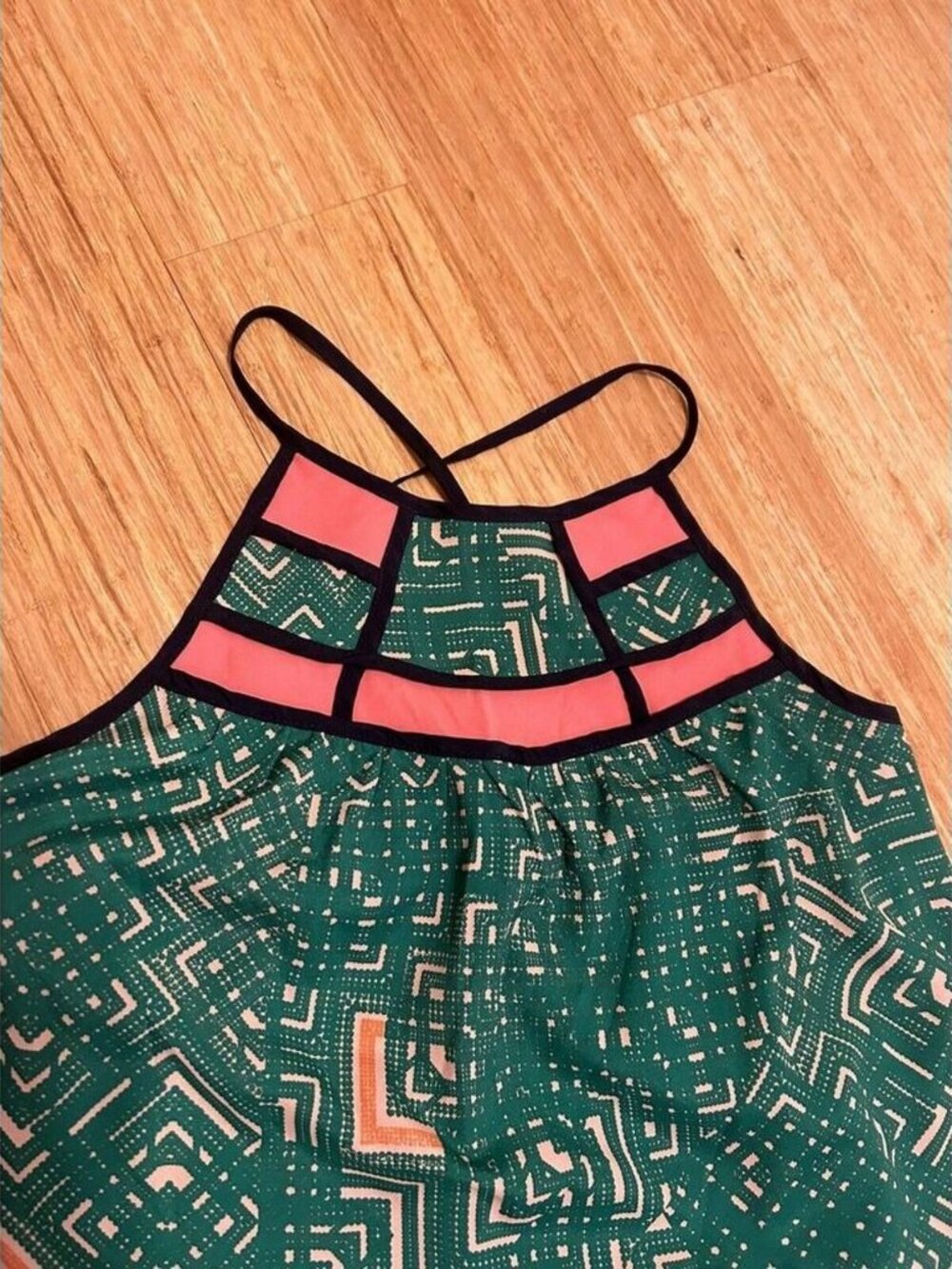 Dress Geometric Medium Coral Navy